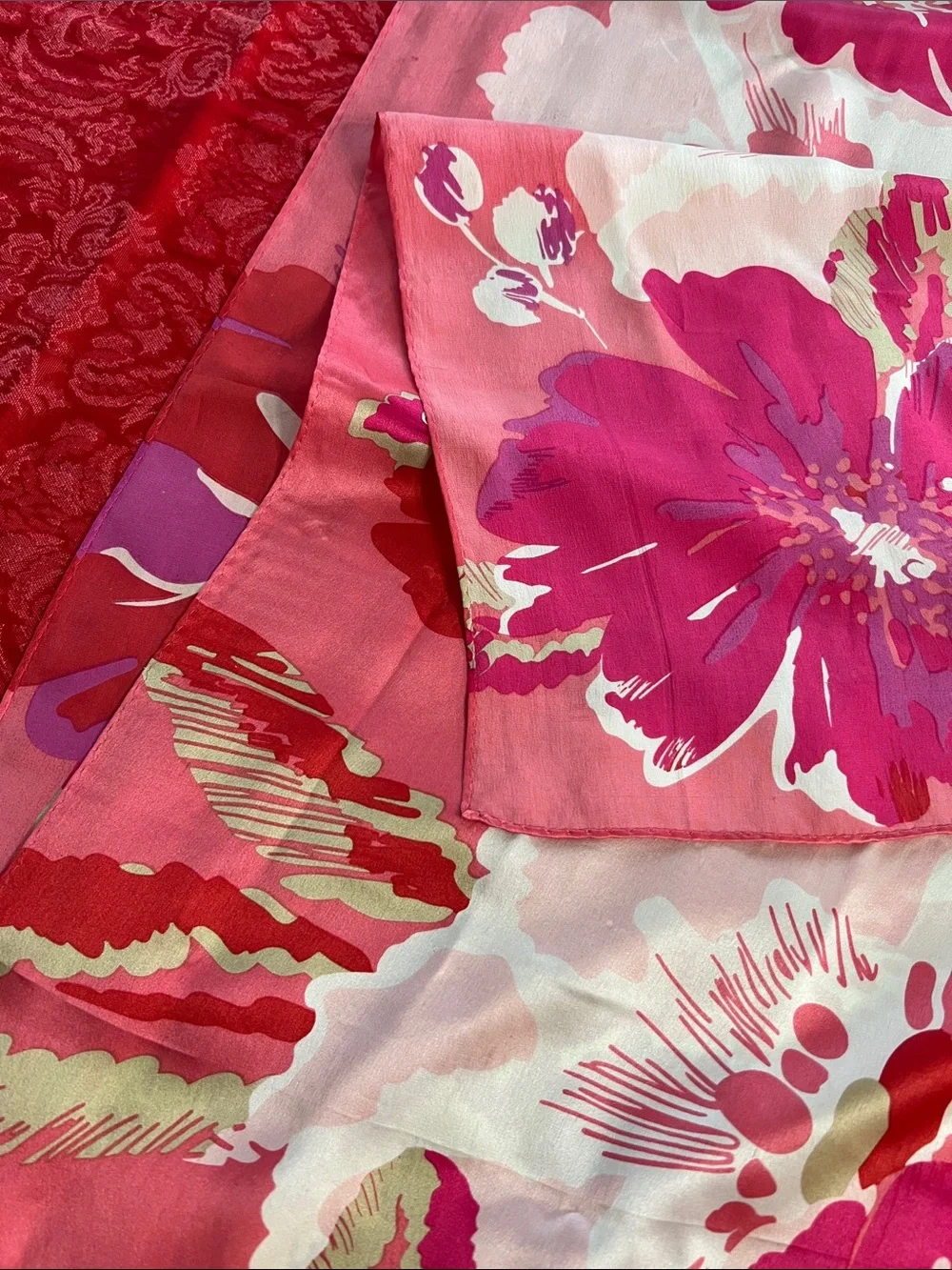 Anne Klein Pink Floral Scarf 62